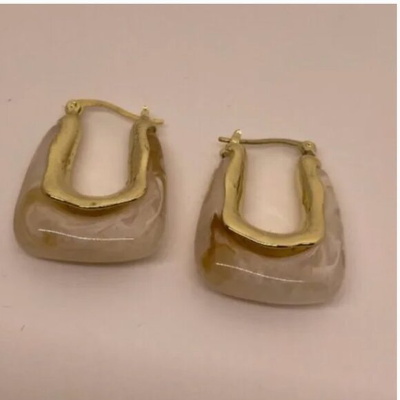 ⭐️✨ FREE Geo Minimal Boho Stone Lock Hipster Hippie Classy Art Modern Earrings - Picture 4 of 8